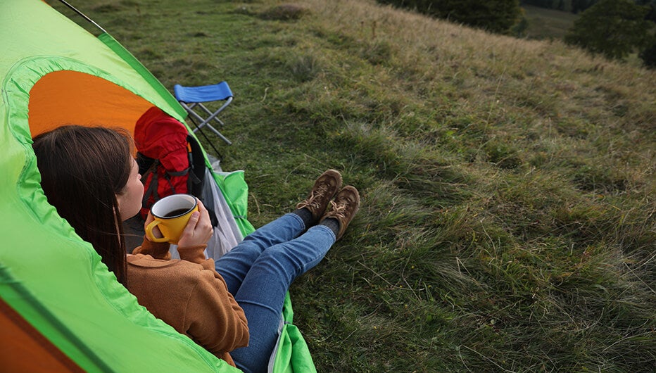 woman camping 