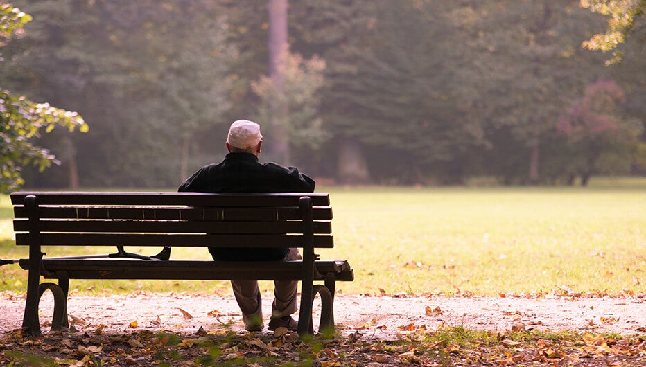 man on sitting in park