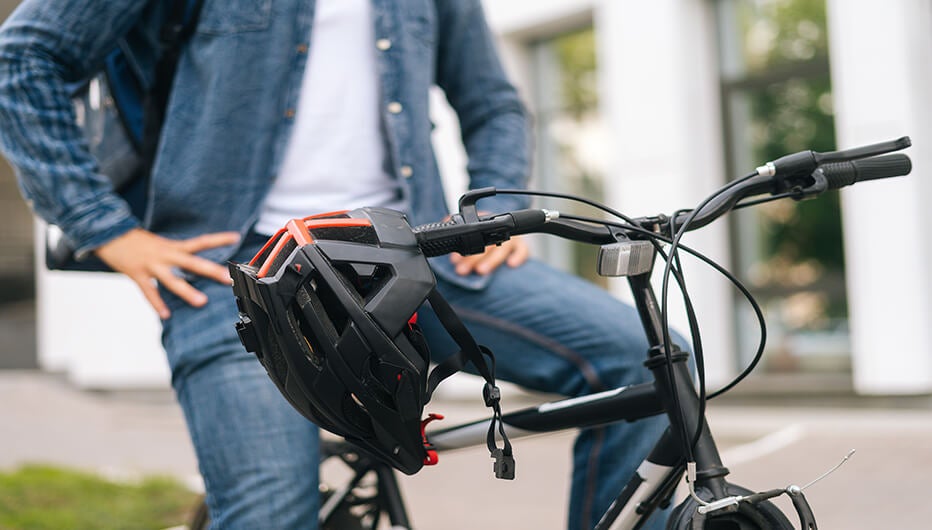 Man riding a bike
