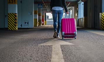 woman with luggage bag