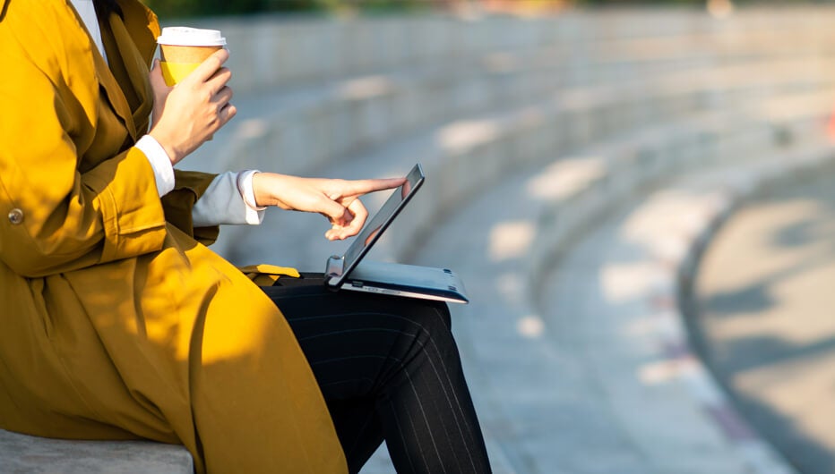 woman checking emails