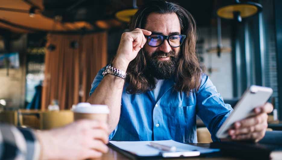 happy employees in modern workplace